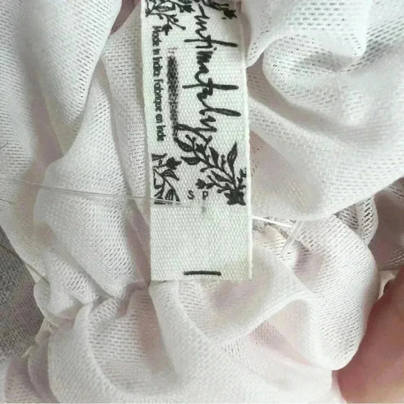 FREE PEOPLE INTIMATELY Light Pink Sheer Rouged Top Size S & L - Picture 3 of 8